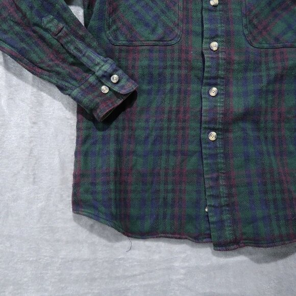 Elkmont Shirt Mens L Green Flannel Plaid Button Down Long Sleeve Outdoors Casual - Picture 3 of 14